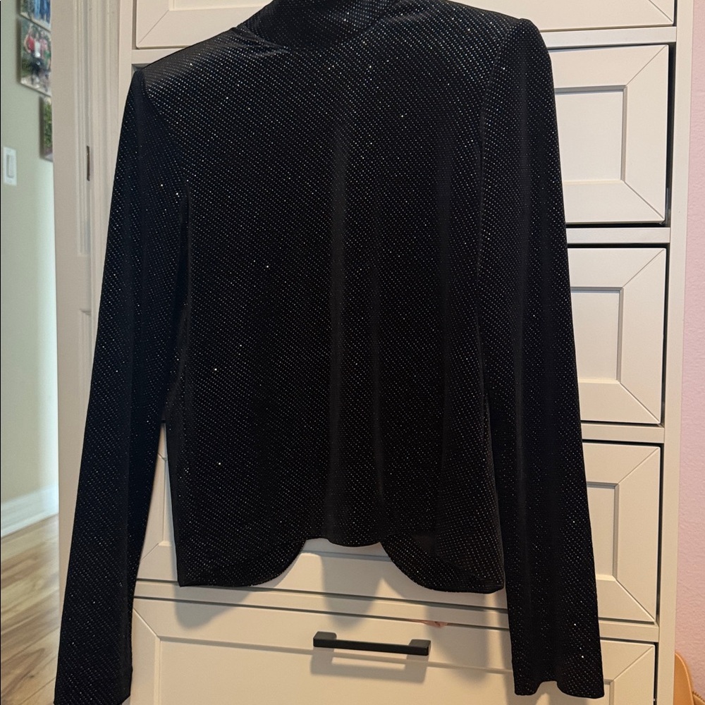 RtA Black Glitter Long Sleeve Top small